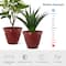 Glitzhome® Round Faux Ceramic Pot Plastic Planter Set